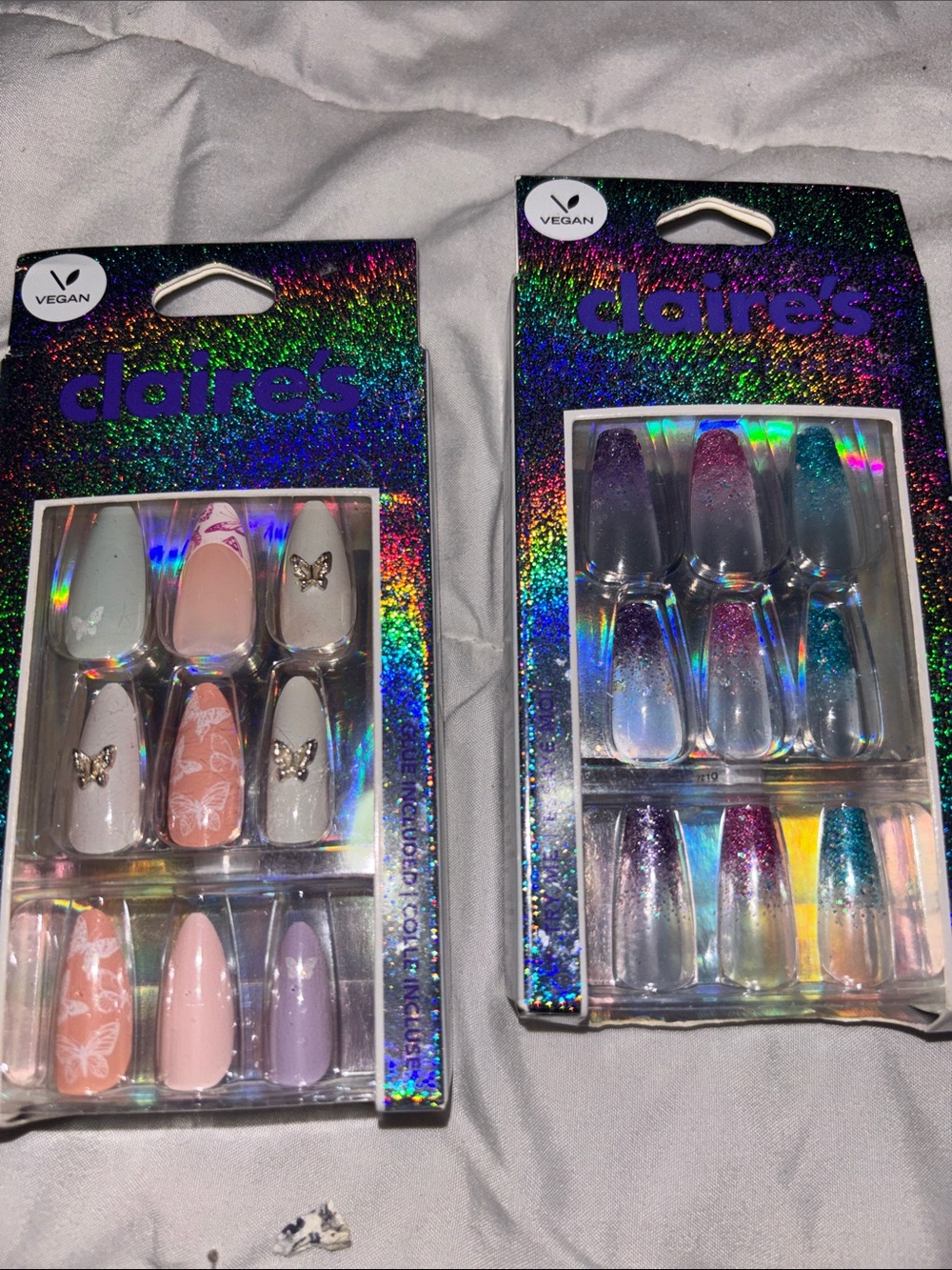 Claire's Pink & Purple Press-On Nail Set - 2 Pack